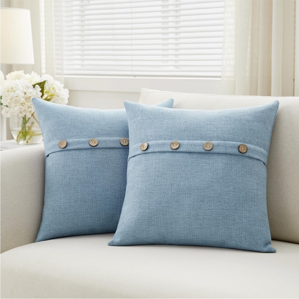 Farmhouse Mid Century Modern Bohemian Decorative Ivory Linen Pillow Case Cover - Picture 11 of 15